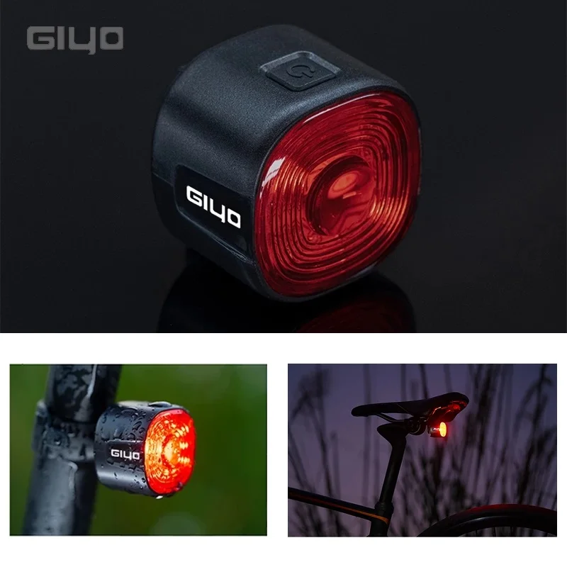 

Giyo Night Cycling Safety Smart Rear Light Auto Brake Sensing Bicycle Taillight IP66 Waterproof 6 Modes MTB Road Bike Flash Lamp