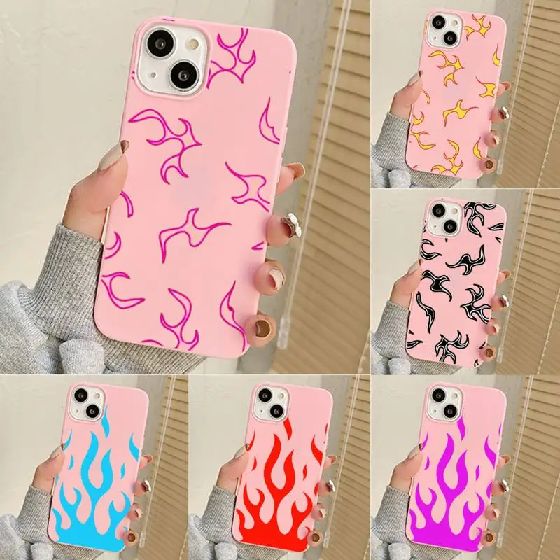 

Matte Flames Phone Case For Iphone 7 8 Plus X Xr Xs 11 12 13 Se2020 Mini Mobile Iphones 14 Pro Max Case