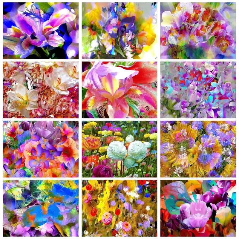 

RUOPOTY Diy Painting By Numbers With Frame Pictures By Numbers Colorful Flowers For Adults DIY Gift Handicrafts Picture Coloring