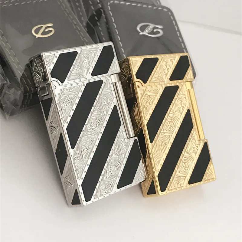 

Новая классическая сигарета зажигалка Дюпон различные модели с хорошим звуком из чистой меди для курения с камнями/адаптером/колесом фитил...