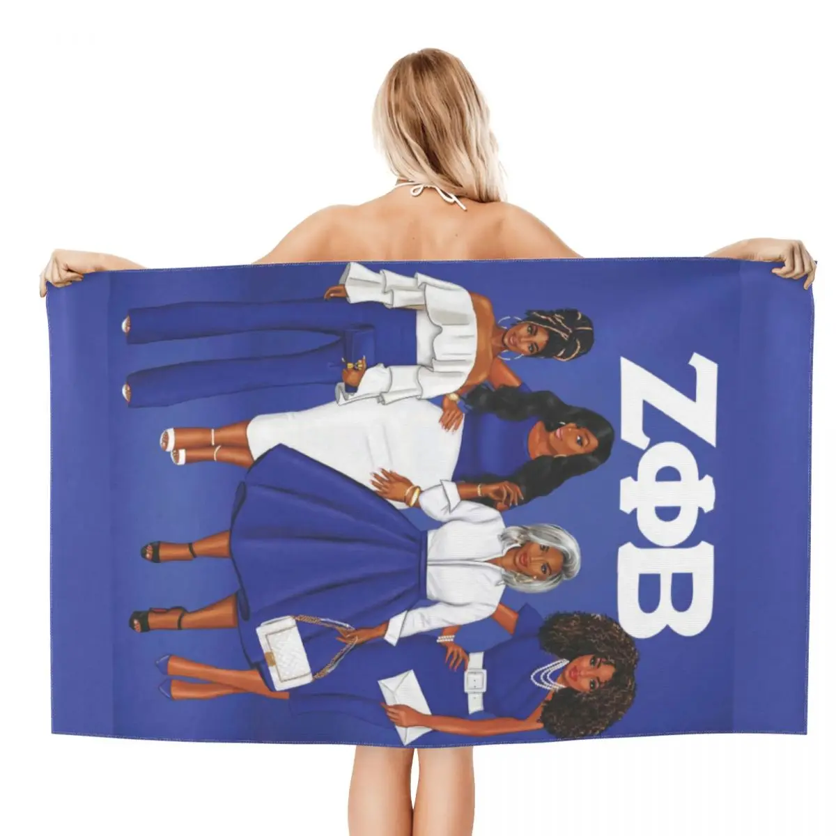Пользовательское пляжное полотенце Zeta Phi Beta Sorority быстросохнущее супермягкое