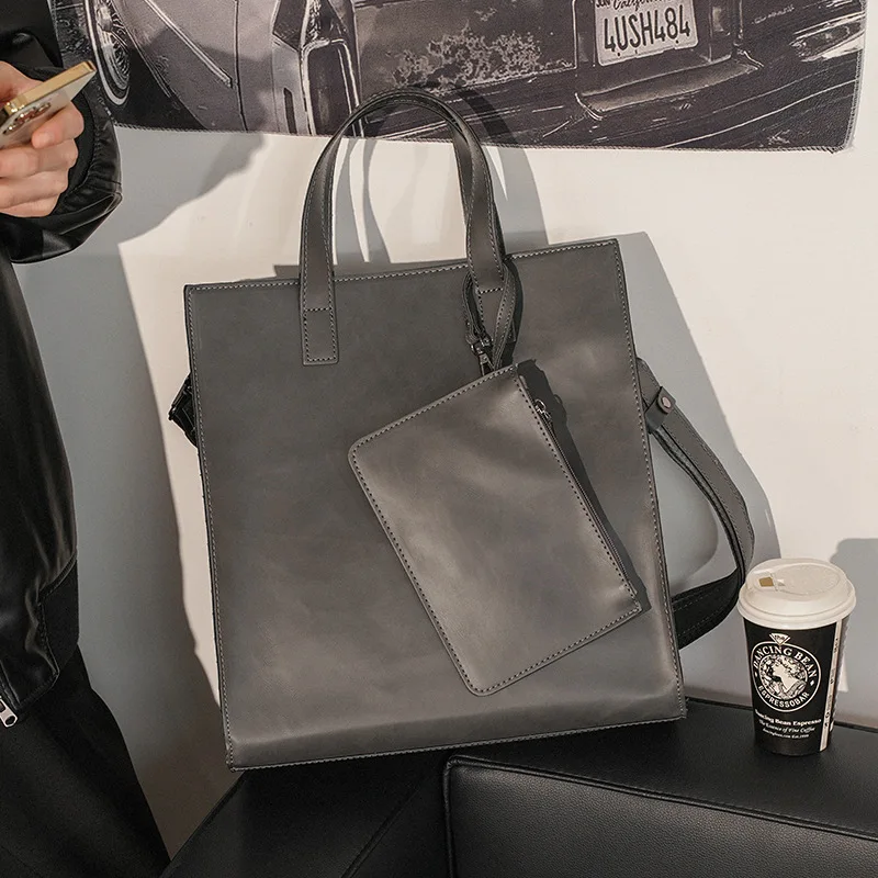 

Retro Business Men's Handbag Casual Fashion Crazy Horse Leather Messenger Bag One Shoulder Diagonal Computer Bag Tide