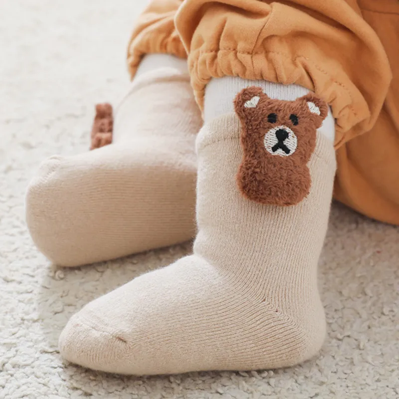 

Cute Cartoon Bear Baby Socks Soft Cotton Boy Girl Kids Socks Newborn Toddler Autumn Winter Warm Children Socken 1-3Y