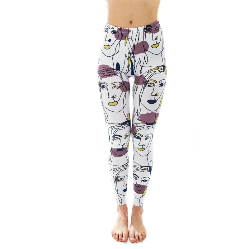 

Women's High Waist Leggings Graphics Ladies Colorful 3D Printed Vintage Sexy Hip Lift Slim Womens Nine-Point Seamless Leggins