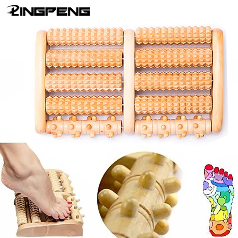 

Large Double Foot Massager Roller Foot Relaxation Wood Bamboo Foot Pain Massage Foot Massager Gift Old Man Foot Massage
