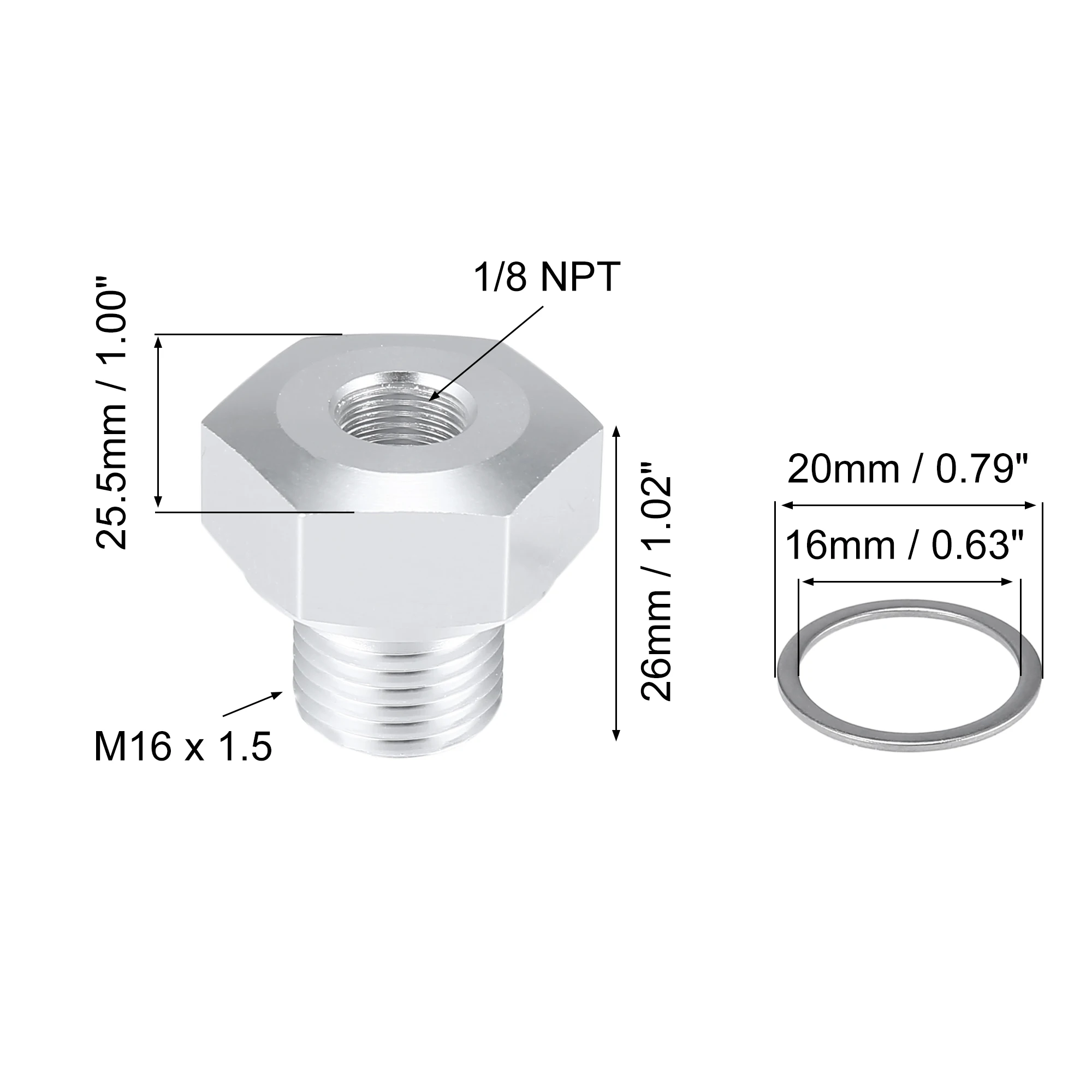 X Autohaux M16 x 1 5 адаптеры 1/8 NPT датчик давления масла адаптер для GM серии LS