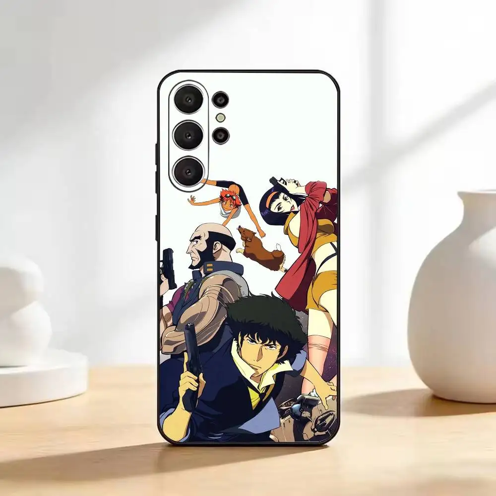 Фото Аниме-чехол для телефона C-Cowboy Bebop для Samsung S26, S25, S24, S23, S22, черный мягкий защитный чехол. №4