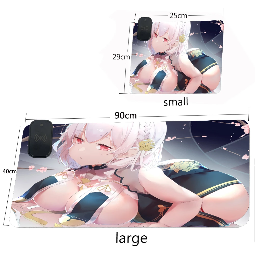 

MRGLZY Mobile Phone Wireless Charging Mouse Pad Sexy Girl Gaming Gaming Mouse Pad Supports 15W Large 500x10003M Game Accessories