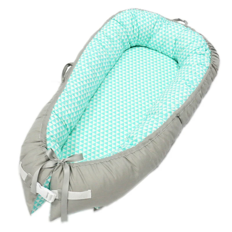 Baby Bumper Nest Bed For Newborn Lounger Portable Adjustable Crib Co-sleeper Soft Breathable Cotton Bassinet Partner For Travel