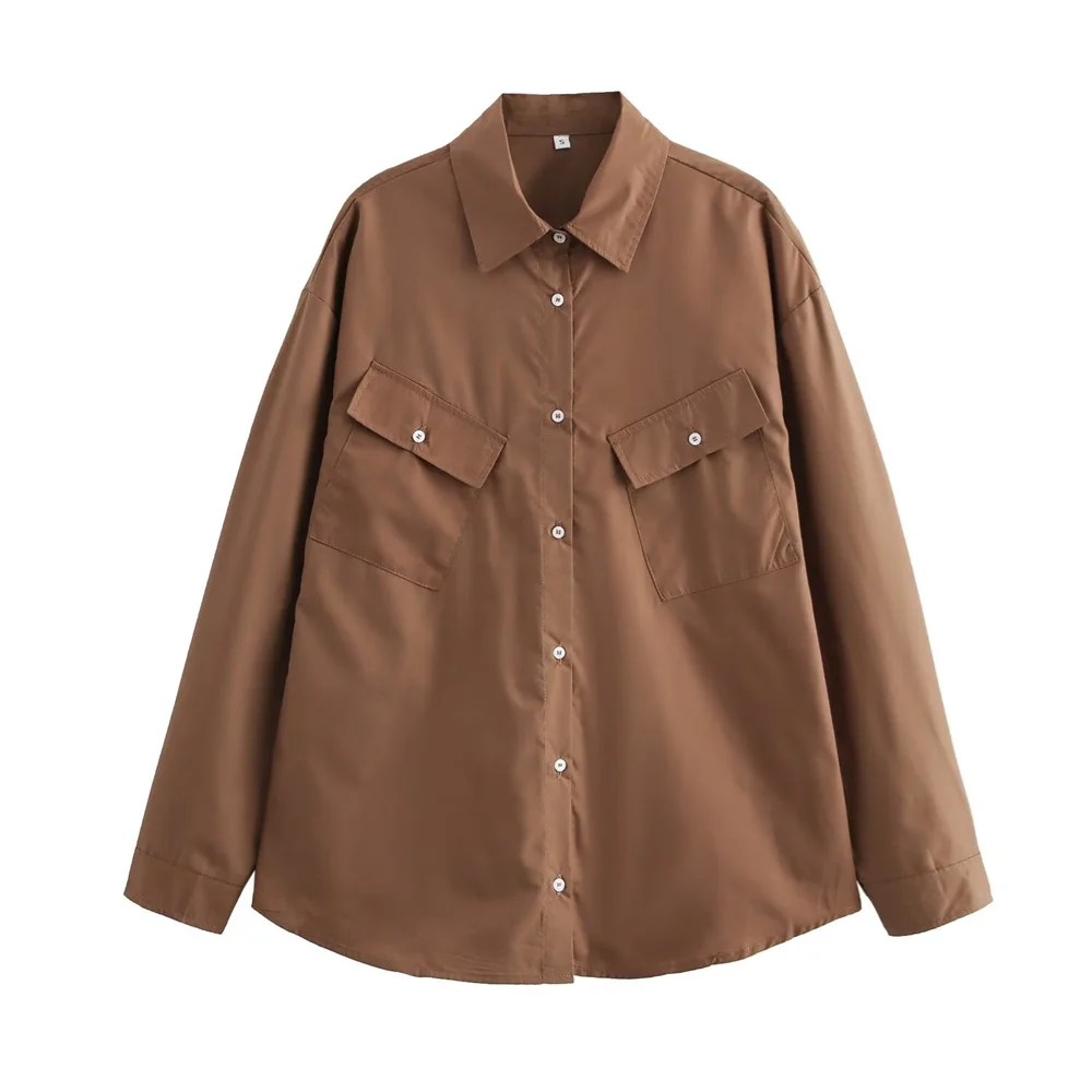 PB &amp ZA женское карманное украшение нестандартной формы воротник рубашки на