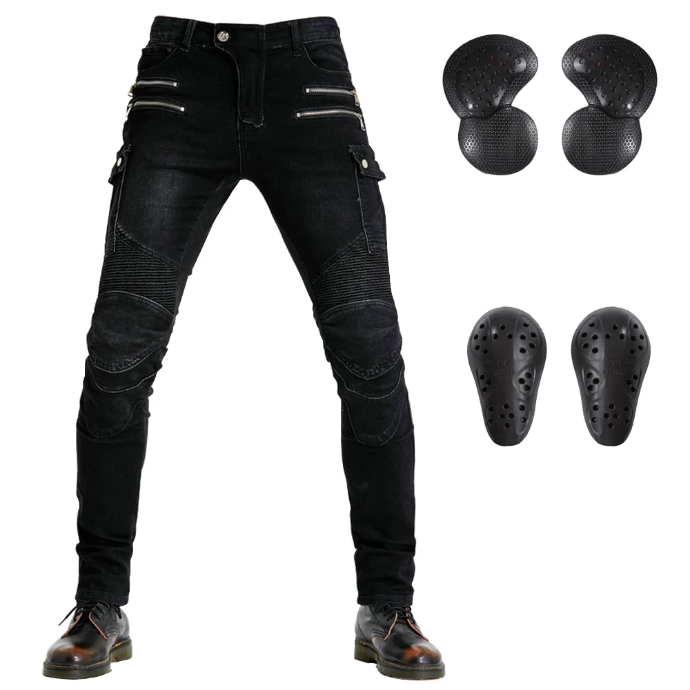 LOMENG Motorcycle Riding Pants Biker Motocross Jeans with CE Removable Armored for Men LMPM35