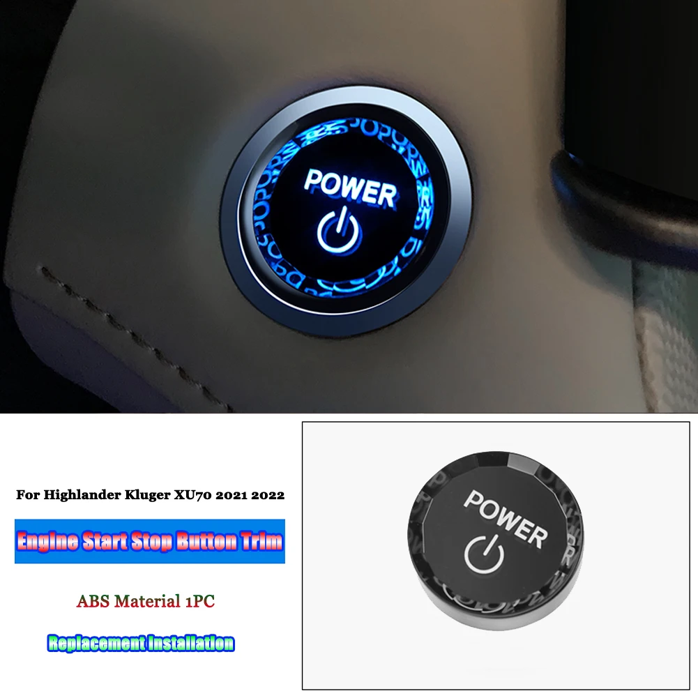 

Для Toyota Highlander Kluger XU70 2021 2022 автомобильные аксессуары кнопка запуска и остановки двигателя кольцо Крышка кристальная Запасная часть