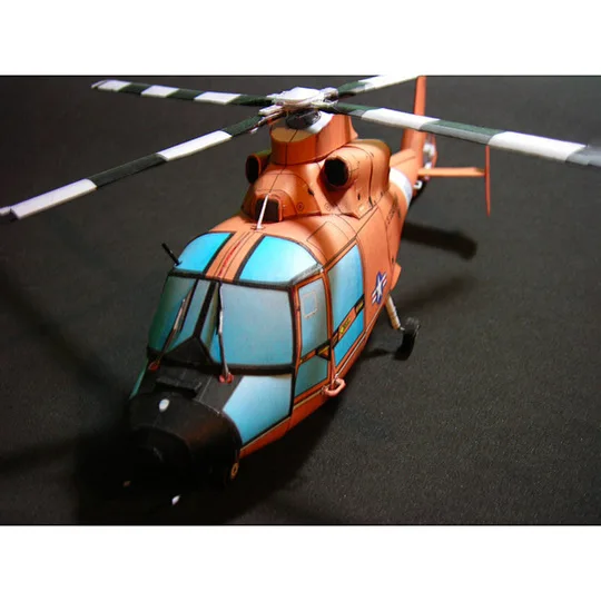 

1:48 HH-6 dolphin helicopter Animal Sculpture helicopter Papercraft bedroom Living Room handmade DIY Geometric origami model