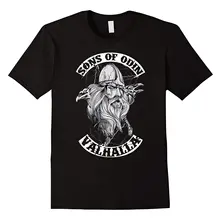 Sons of Odin – Valhalla T-Shirt. Summer Cotton Short Sleeve O-Neck Mens T Shirt New S-3XL