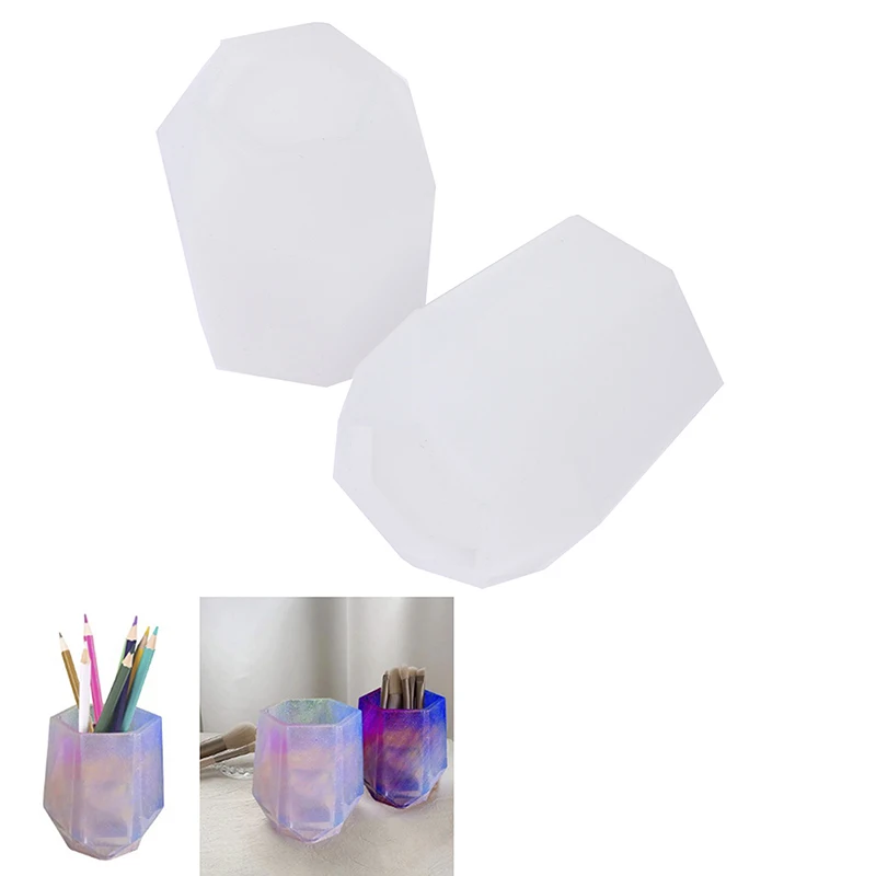 

DIY Cup Silicone Mold Pen Holder Shape Epoxy Mold Hexagon Round Molds For Resin Coaster/Flower Pot/Pen Holder/Candle Holder