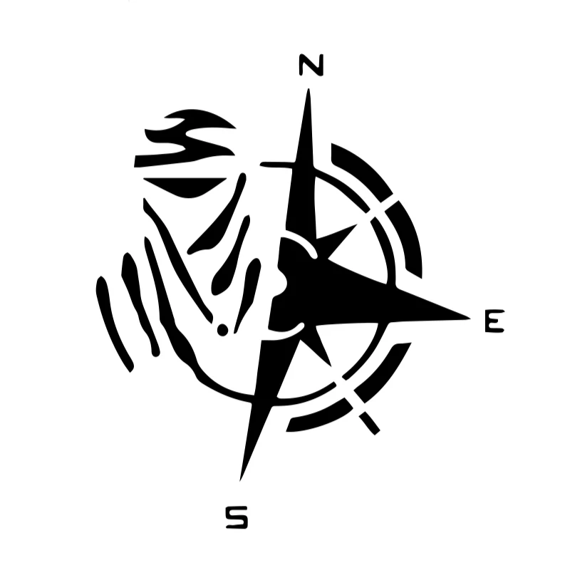 

Car Sticker Creative Design Personality Fashion Compass PvcDecoration Accessories Waterproof Cover Scratch Decal,12cm*13cm