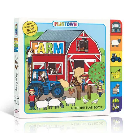 

MiluMilu оригинальные детские популярные научные книги Playtown Farm: подъемная книжная доска с откидной крышкой для окрашивания английской активности