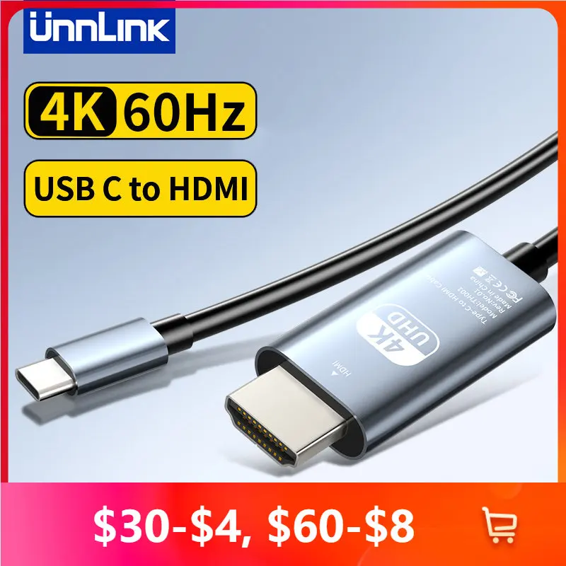 Unnlink USB C HDMI Cable Type C to HDMI 4K 8K Adapter Laptop Phone to  TV Converter for MacBook Pro Air iPad Samsung Huawei