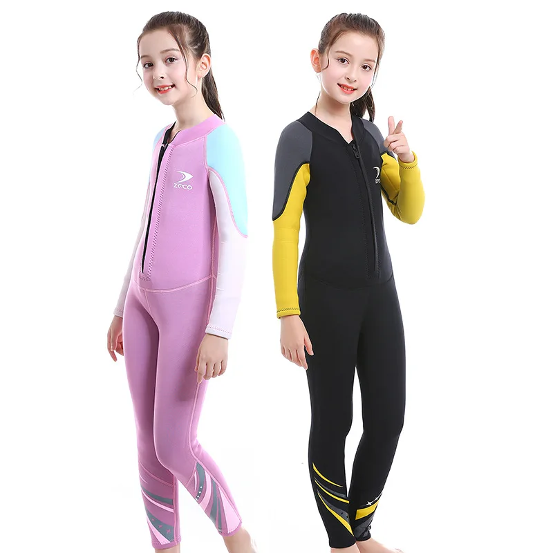 

2.5MM Neoprene Wetsuits Kids Swimwears Diving Suits Long Sleeves Boys Kayaking Surfing Children Rash Guards Snorkel Wetsuit