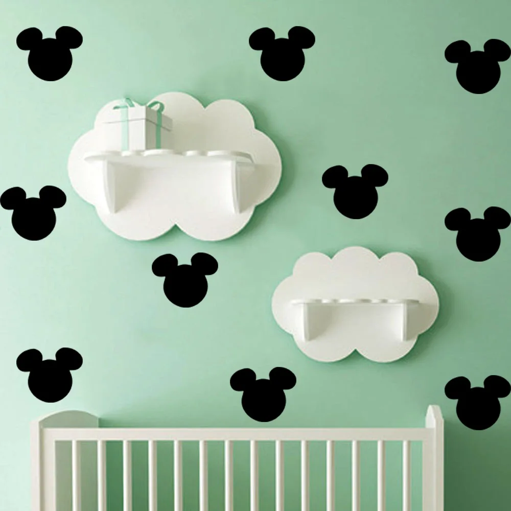 

Disney Mickey Mouse Home Decoration Acrylic Mirror Cute Mickey Mouse Head Pattern Wall Stickers Living Room Creative Decoration