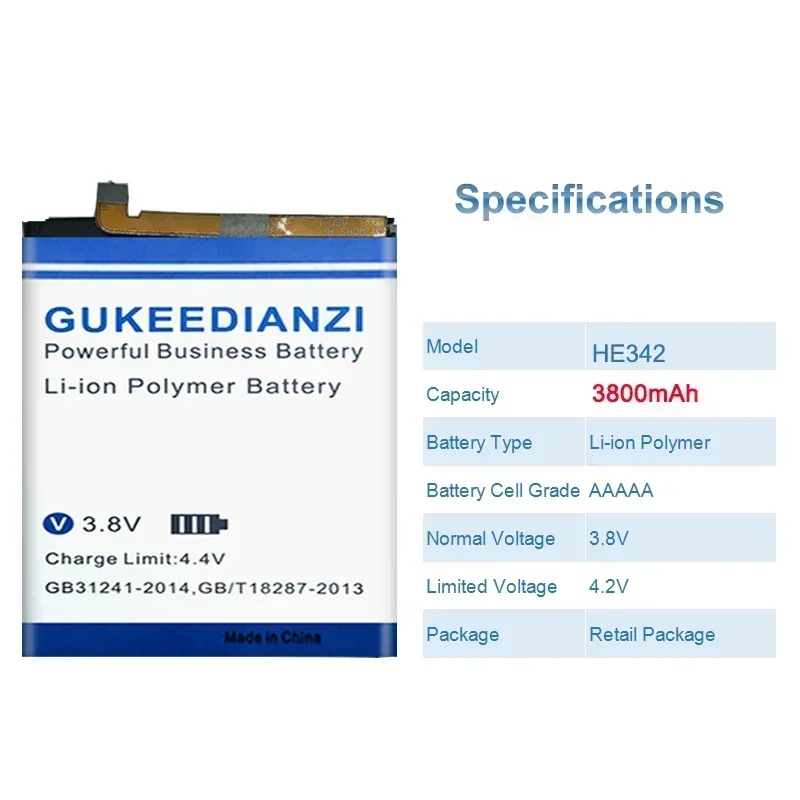 Сменный аккумулятор для мобильного телефона большой емкости 3800 мАч HE342 Nokia X6 2018 6 1