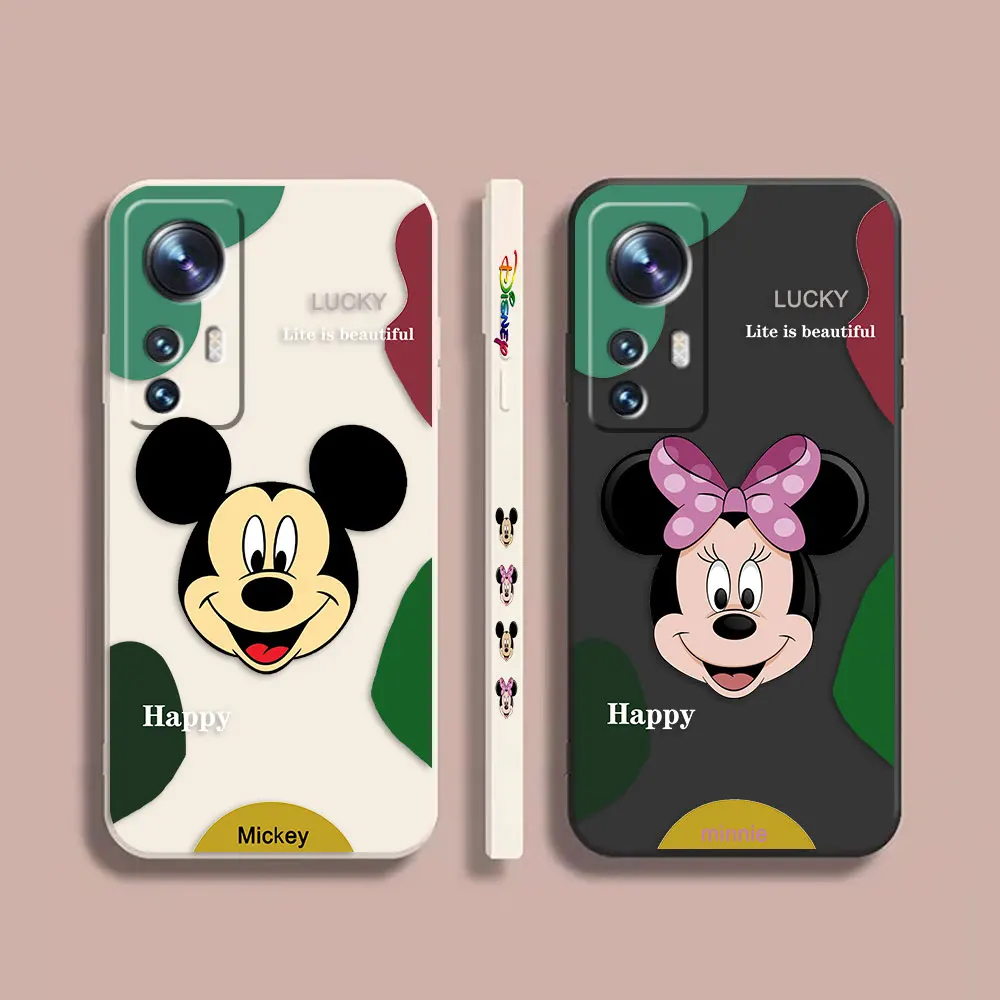 

Phone Case For Xiaomi 13 12 12T 12S 11 11T 10 10S 9 8 Pro Ultra Lite Case Funda Cqoue Shell Capa Color Match Mickey Minnie Mouse