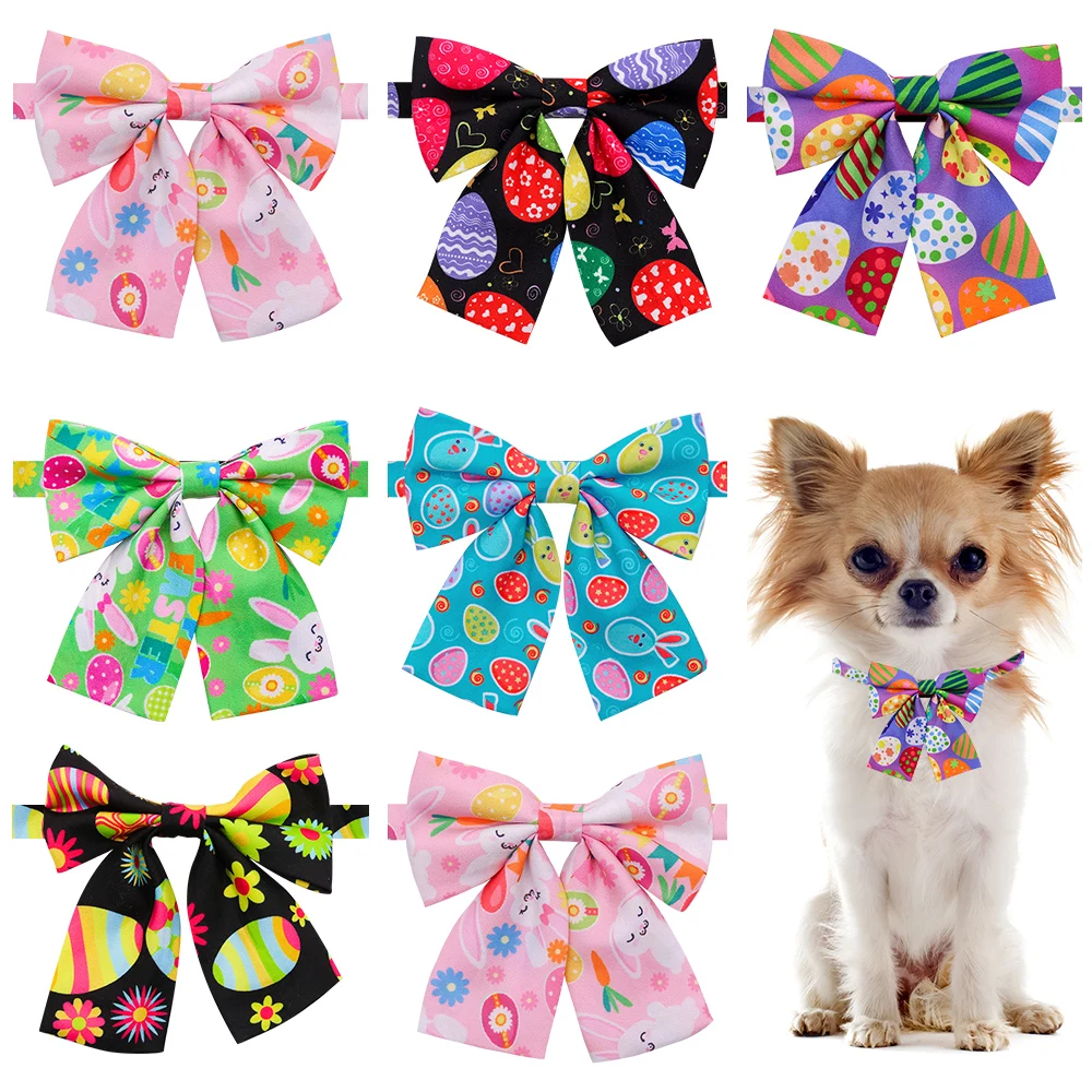 

9 PCS Easter Day Cotton Bows For Dog Pet Dog Cat Bow Ties Cat Cute Bowties Colorful Neckties Dogs Pets Grooming Accessories