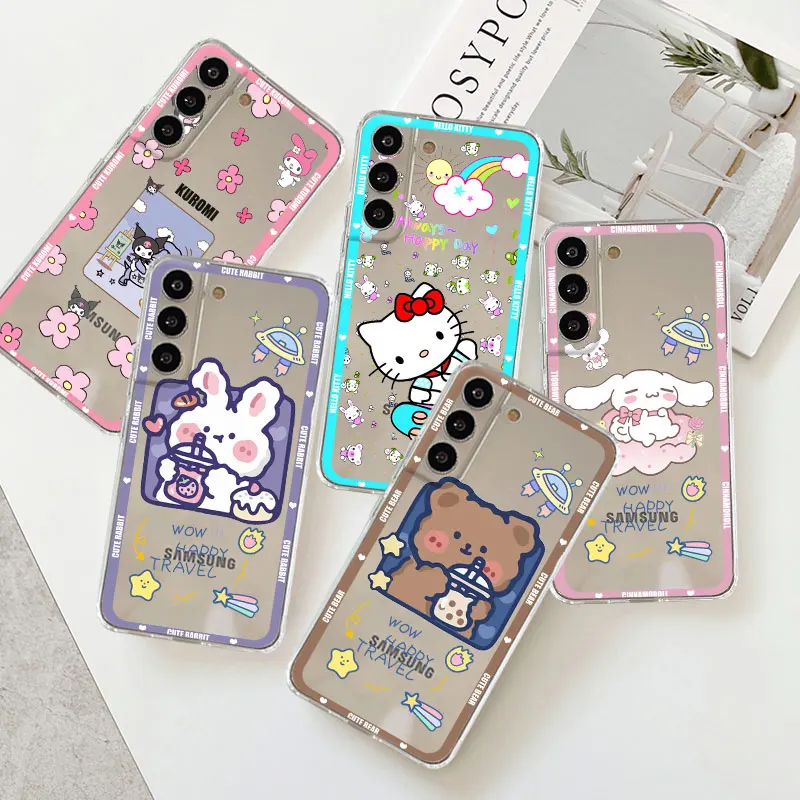 

Phone Case For Samsung S22 S21 S20 Ultra FE S10 S9 S8 Plus 5G Fundas Note 20 10 9 8 Coque Cover Shell Kuromi Melody Bear