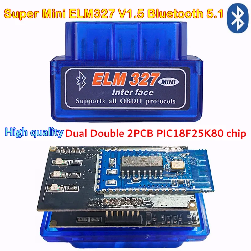 

ELM327 2PCB BT 5.1 Мини-автомобильный Диагностический Инструмент V1.5 Для IOS Android - Автоматический Сканер Bluetooth