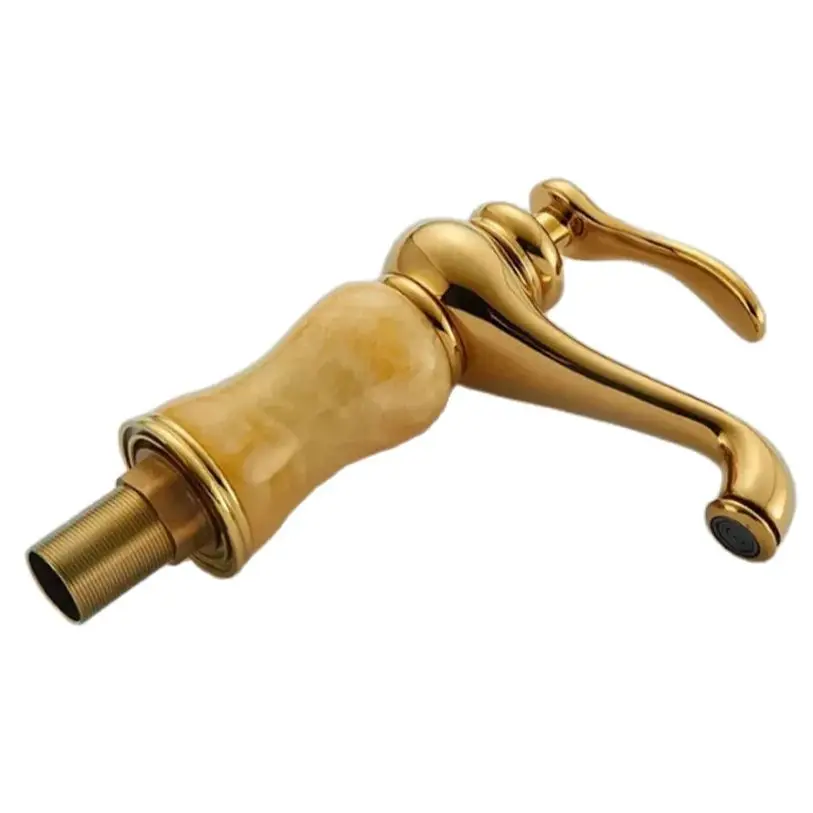 Смеситель для ванной комнаты European Gold Старинная медная раковина горячей и