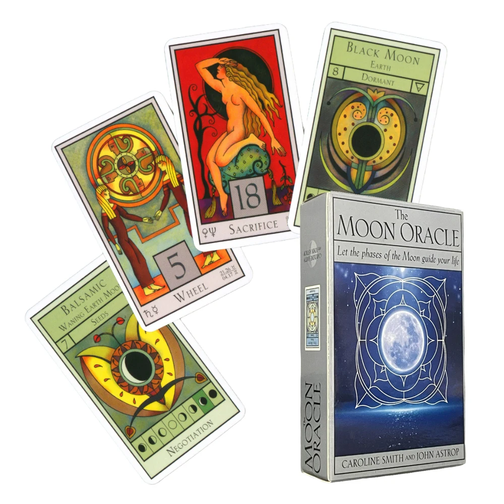 Moonology Oracle Tarot Cards Deck Gato Box Oraculos Predictions Runes for Fortunetelling Boardgame Fate Mysterious Game