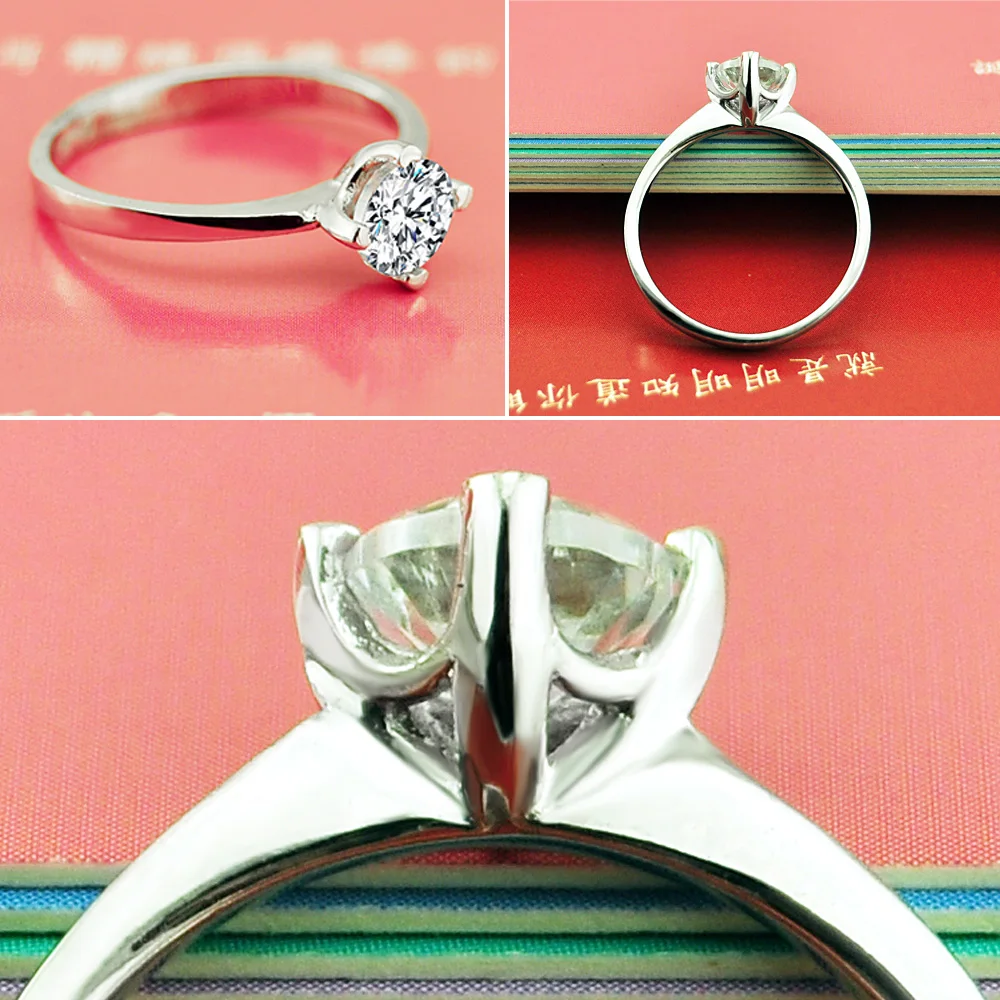 Роскошное кольцо с цирконом для женщин на палец из стерлингового серебра 925 пробы