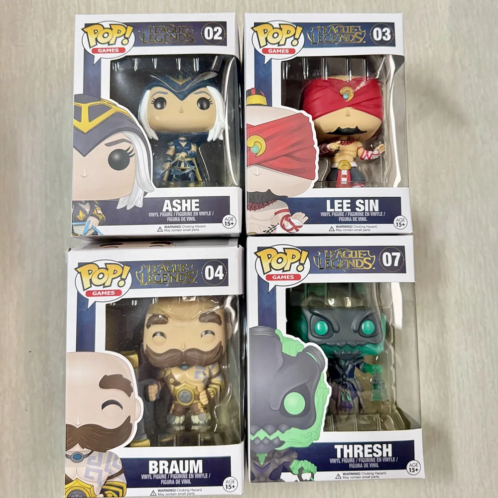 Фото Новые поступления Игры Funkos ARCANE Leagues Legends Ashe # 02 Ли Сина # Браум 03 # 04-Треш # 07 Виниловые фигурки поп-игрушки №1