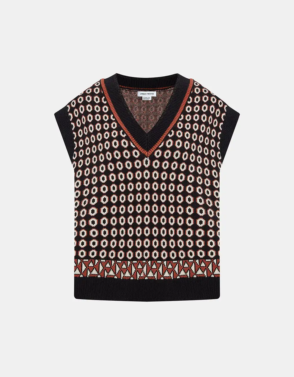 

V Neck Allover Pattern Sweater Vest