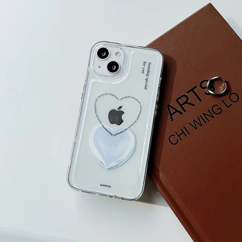 Ins-красивый и мягкий силиконовый чехол с серебряным рисунком сердца подходит для