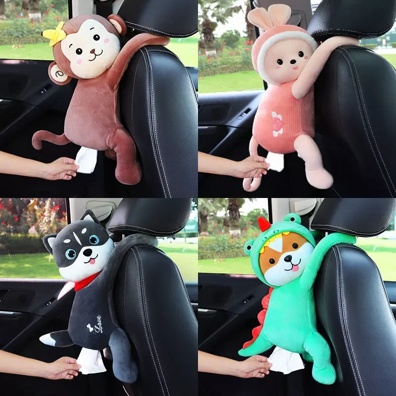 

Car Tissue Box Car Hanging Car Armrest Box Drawer Box Cover Cute Car Interior Decoration Products Daquan