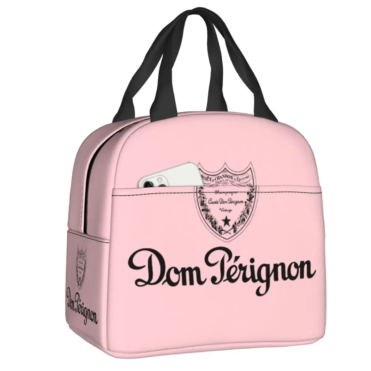 

Champagne Insulated Lunch Tote Bag for Women Portable Cooler Thermal Bento Box Kids School Children