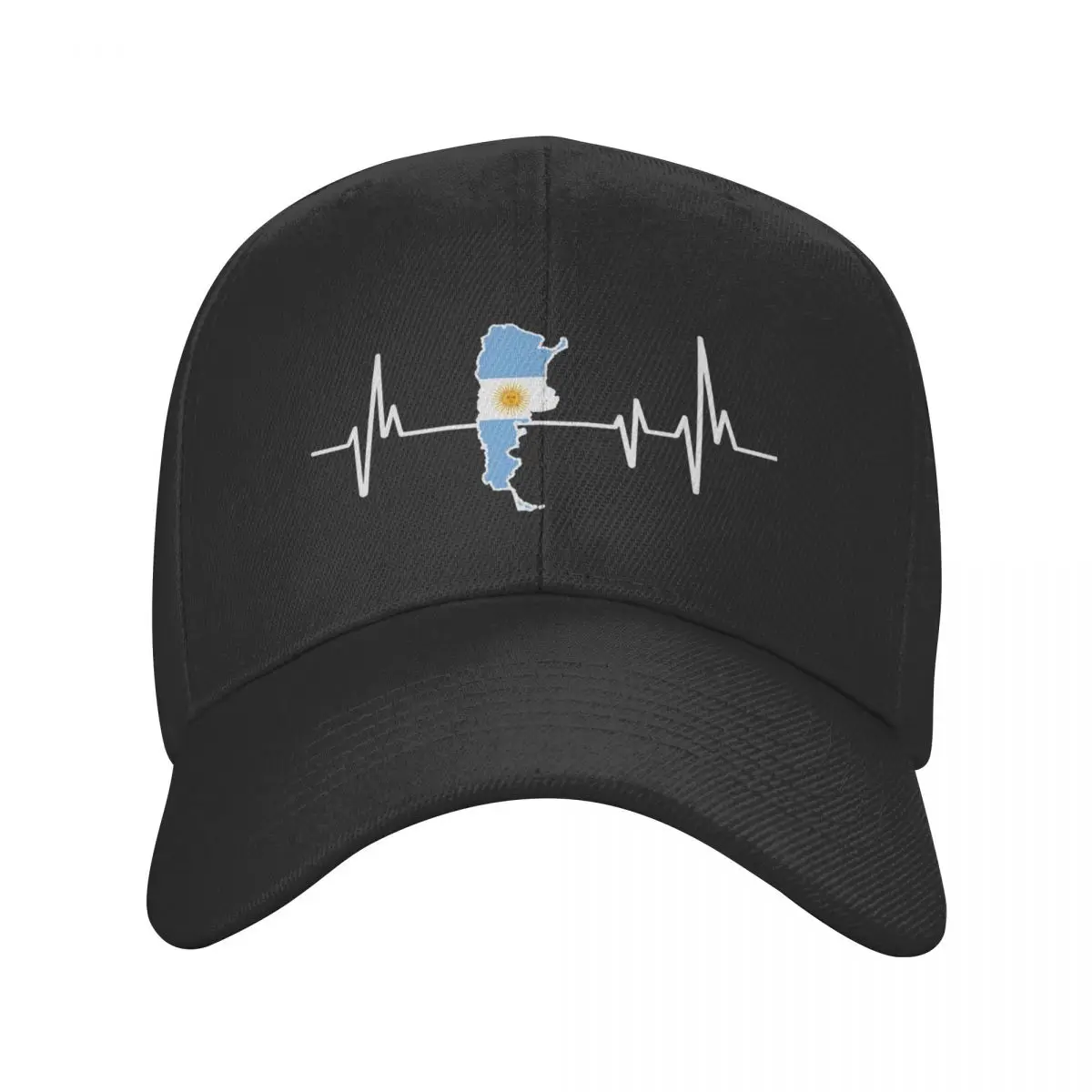 

New Argentinian Heartbeat Argentina Flag Baseball Cap Women Men Adjustable Dad Hat Outdoor Snapback Caps