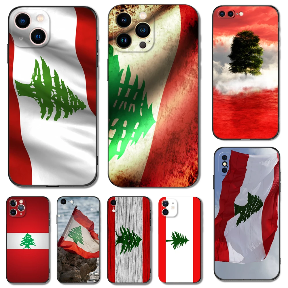 Прозрачный чехол из ТПУ для iphone 14 13 12 11 mini pro MAX 5 5s se 2020 6 6s 7 8 plus x 10 XR XS Обложка бабочка Ливан флаг