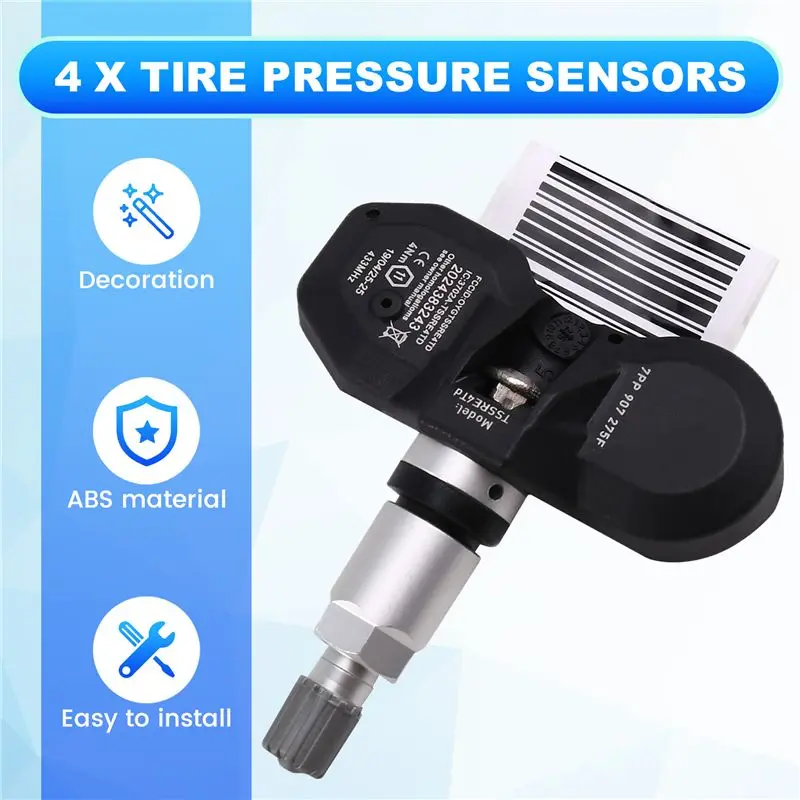 Фото 7PP907275F 4F0907275B TPMS 433MHZ для A4 A6 A8 Q7 911 Boxster Cayenne VW Touareg Датчик давления в шинах 4 шт.-ABQF №5