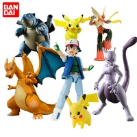 original bandai shf pokemon figures shf pikachu blastoise charizard blaziken mewtwo pvc anime action collection model kids toys