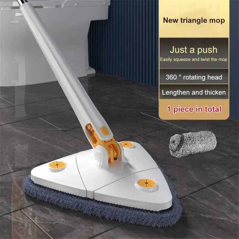 

Wet Water Squeeze Absorption Telescopic Mop And Tools Mop Dry Triangle Spin Adjustable 360° Use Home Floor Rotatable Cleaning