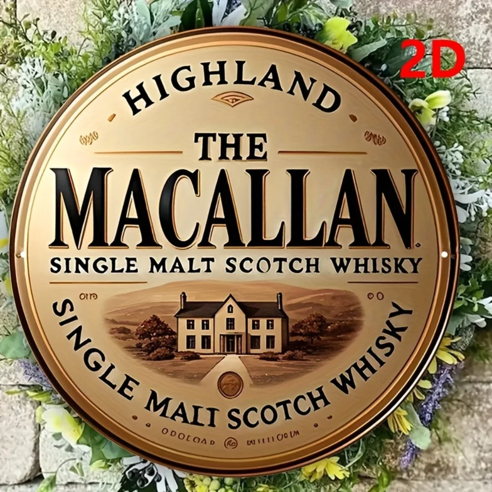 

Винтажный алюминиевый знак Highland Macallan 7,8x7,8 дюймов