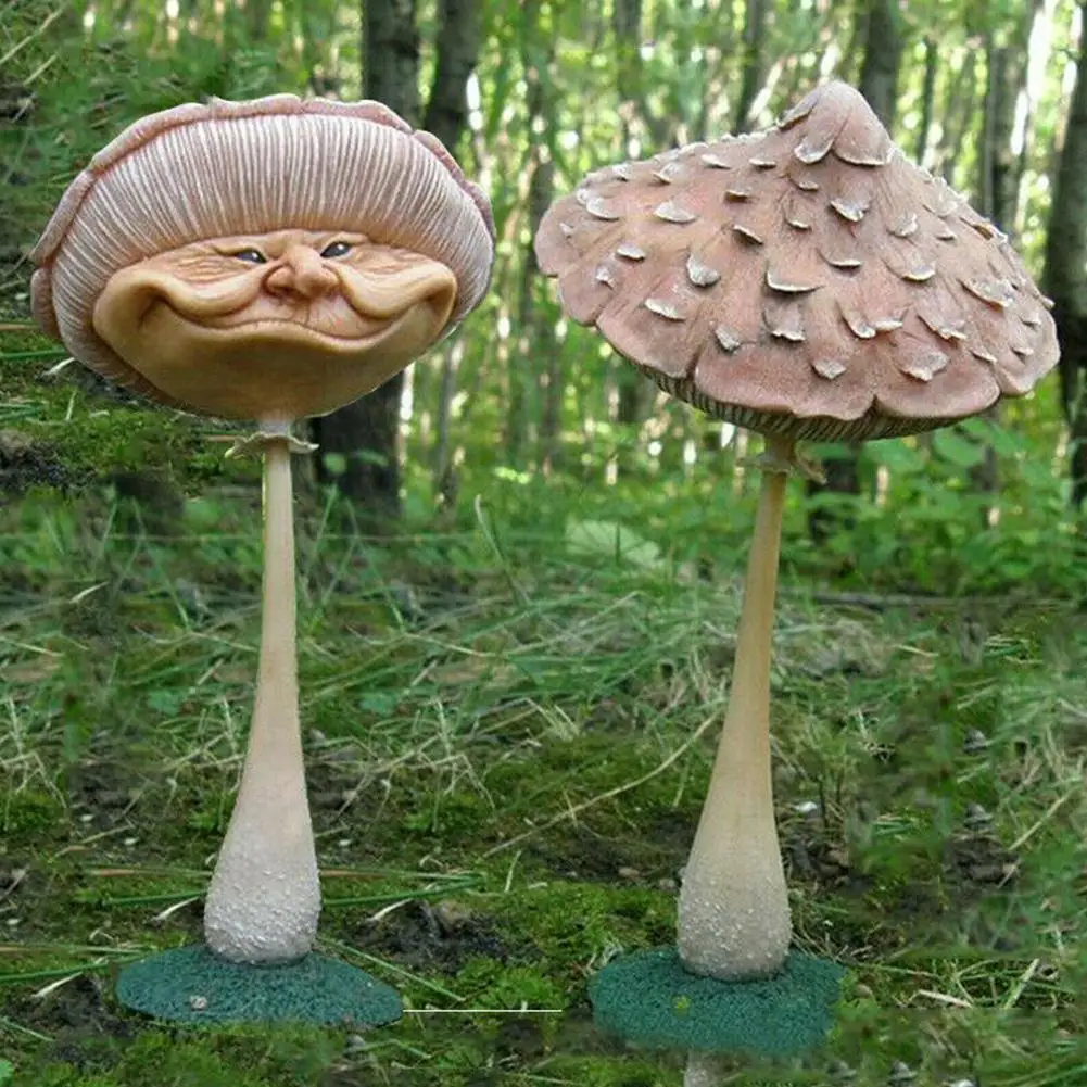 

Mushroom Statue Garden Ornaments,funny Human Face Mushroom Garden Yard Figurines,miniature Statue Lawn Fairy Decoration Out L7p0