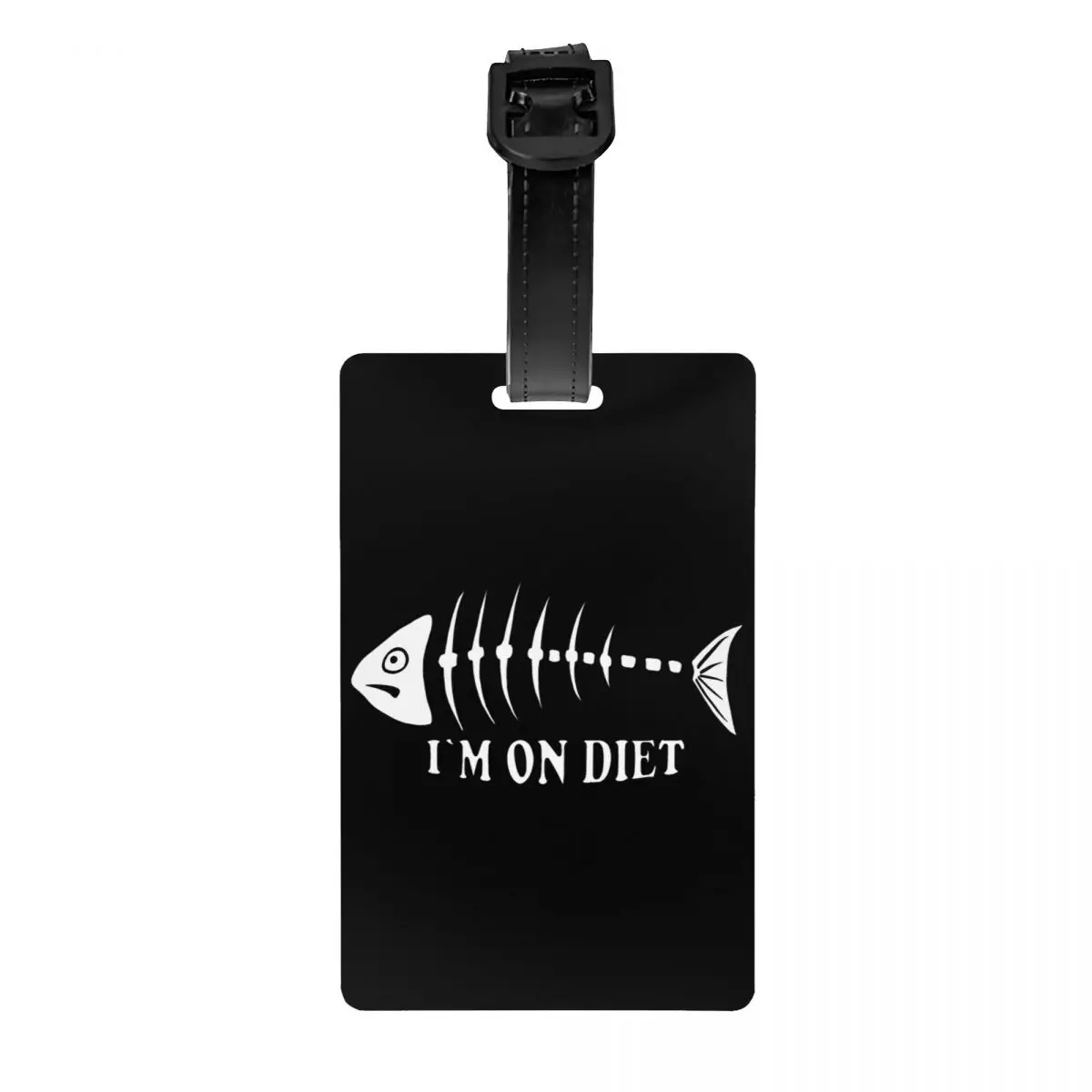 

Funny Skinny Fish Fishbone Luggage Tag for Travel Suitcase Skeleton Fish Bone Privacy Cover Name ID Card