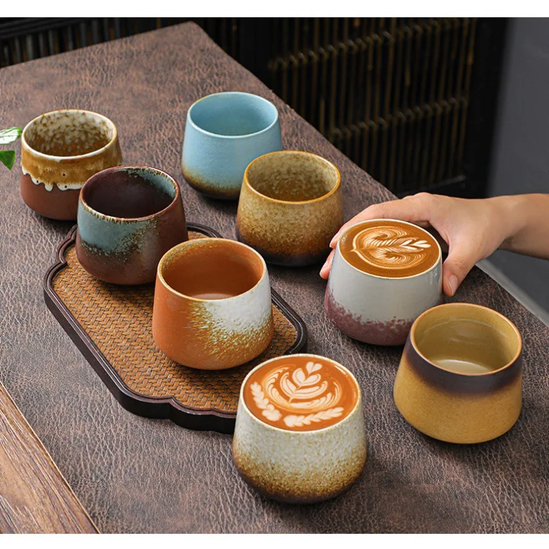 

200ML Retro Ceramic Coffee Cup Tea Cup Home Office Large-capacity Exquisite Mug Tea Set Personalized Gift Tableware Coffee Set