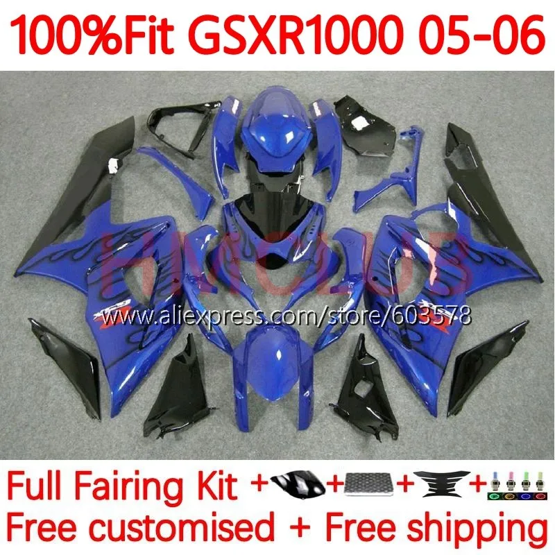 

Injection For SUZUKI GSX R1000 K5 GSXR-1000 GSXR 1000 CC 1000CC GSXR1000 2005 2006 GSX-R1000 05 06 glossy blue Fairing 100No.28