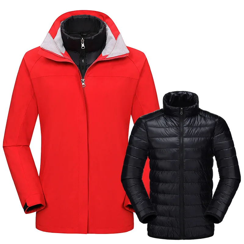 Winter Coat Women Outdoor Clothing Wind Proof Warm Work Clothes Two-piece Down Jacket