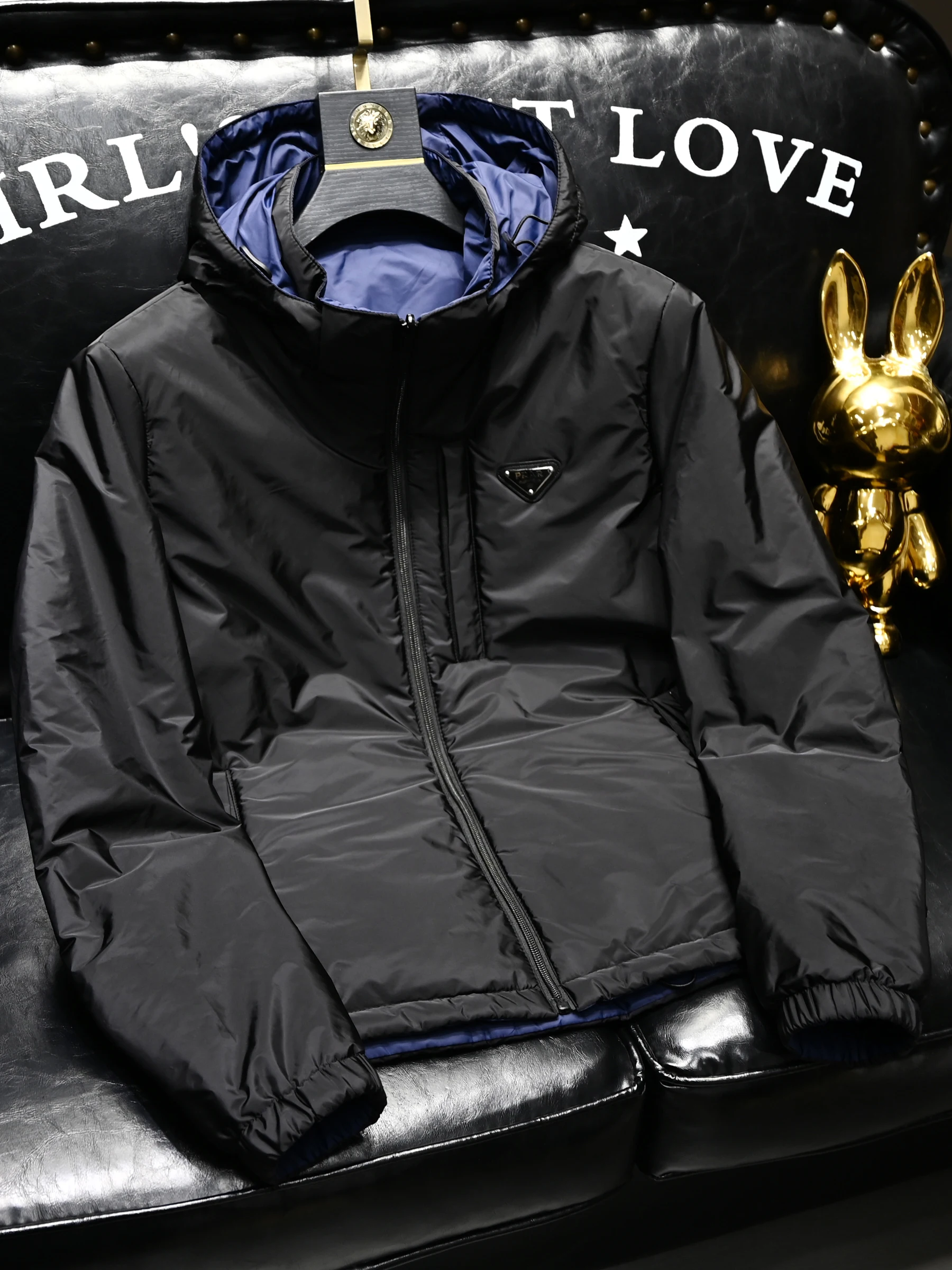 Новая зимняя съемная шапка двустороннее пальто с хлопковой подкладкой мужские