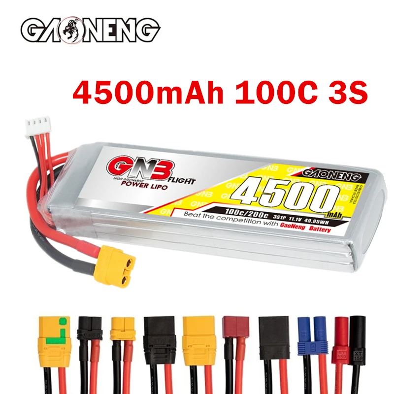 

GNB 3S 11.1V 4500mAh LiPo Battery For RC Truck RC Airplane Helicopter MultiCopter RC Boat RC Hobbies 11.1V Battery With XT60/T